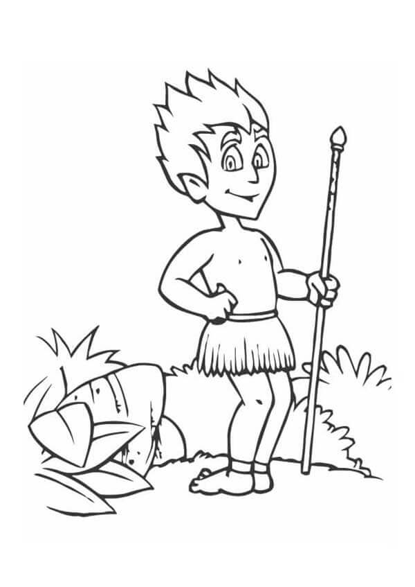 Desenho de Curupira para imprimir