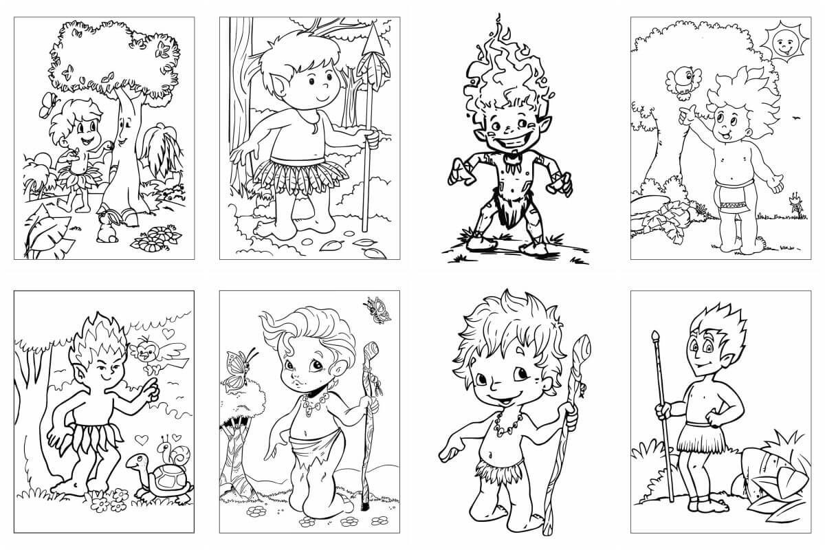 Desenho de Curupira para imprimir