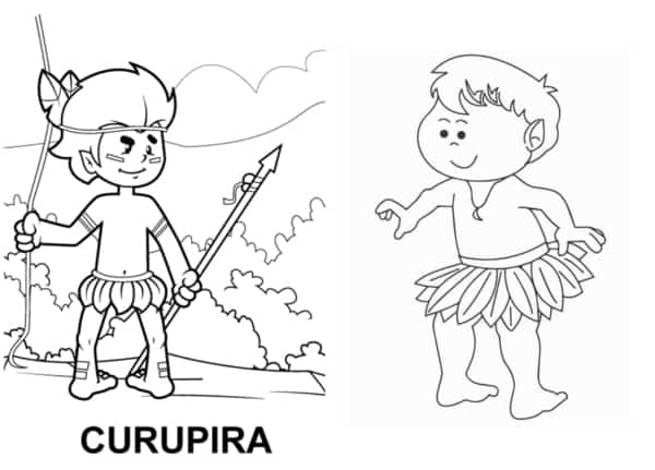 Desenho de Curupira para imprimir