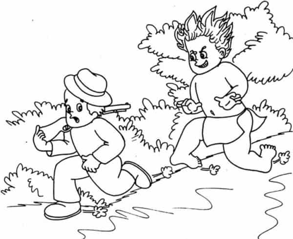 Desenho de Curupira para imprimir