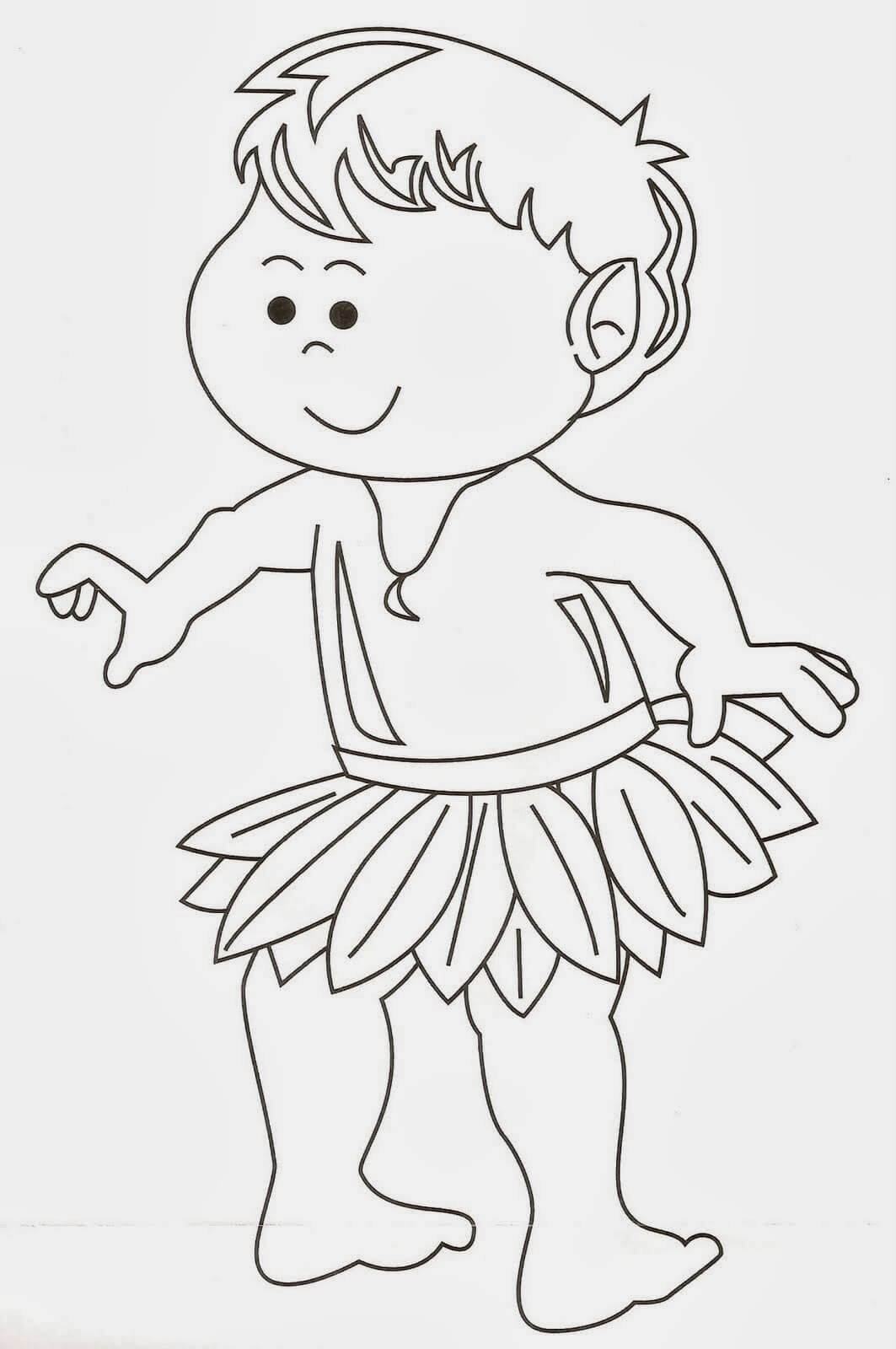 Desenho de Curupira para imprimir