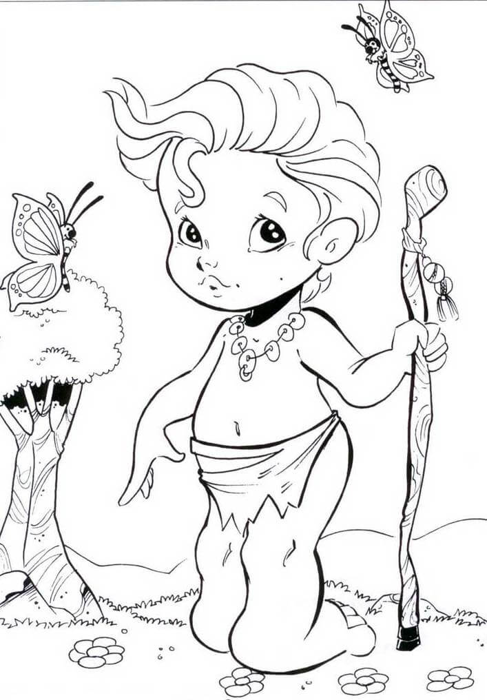 Desenho de Curupira para imprimir