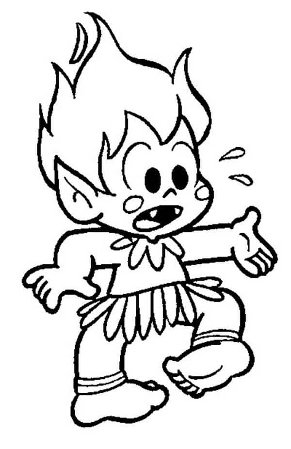 Desenho de Curupira para imprimir