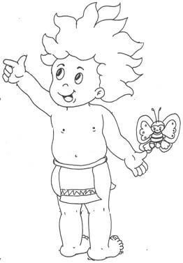 Desenho de Curupira para imprimir