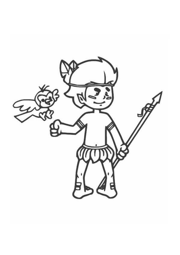 Desenho de Curupira para imprimir