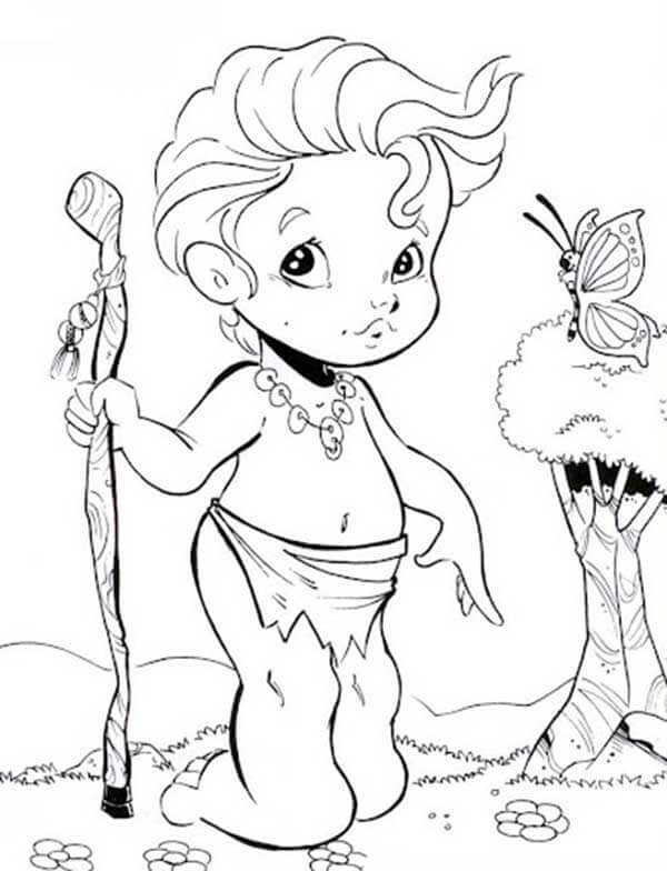 Desenho de Curupira para imprimir