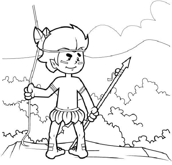 Desenho de Curupira para imprimir
