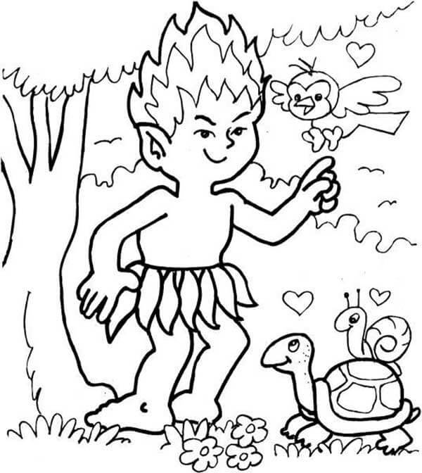 Desenho de Curupira para imprimir