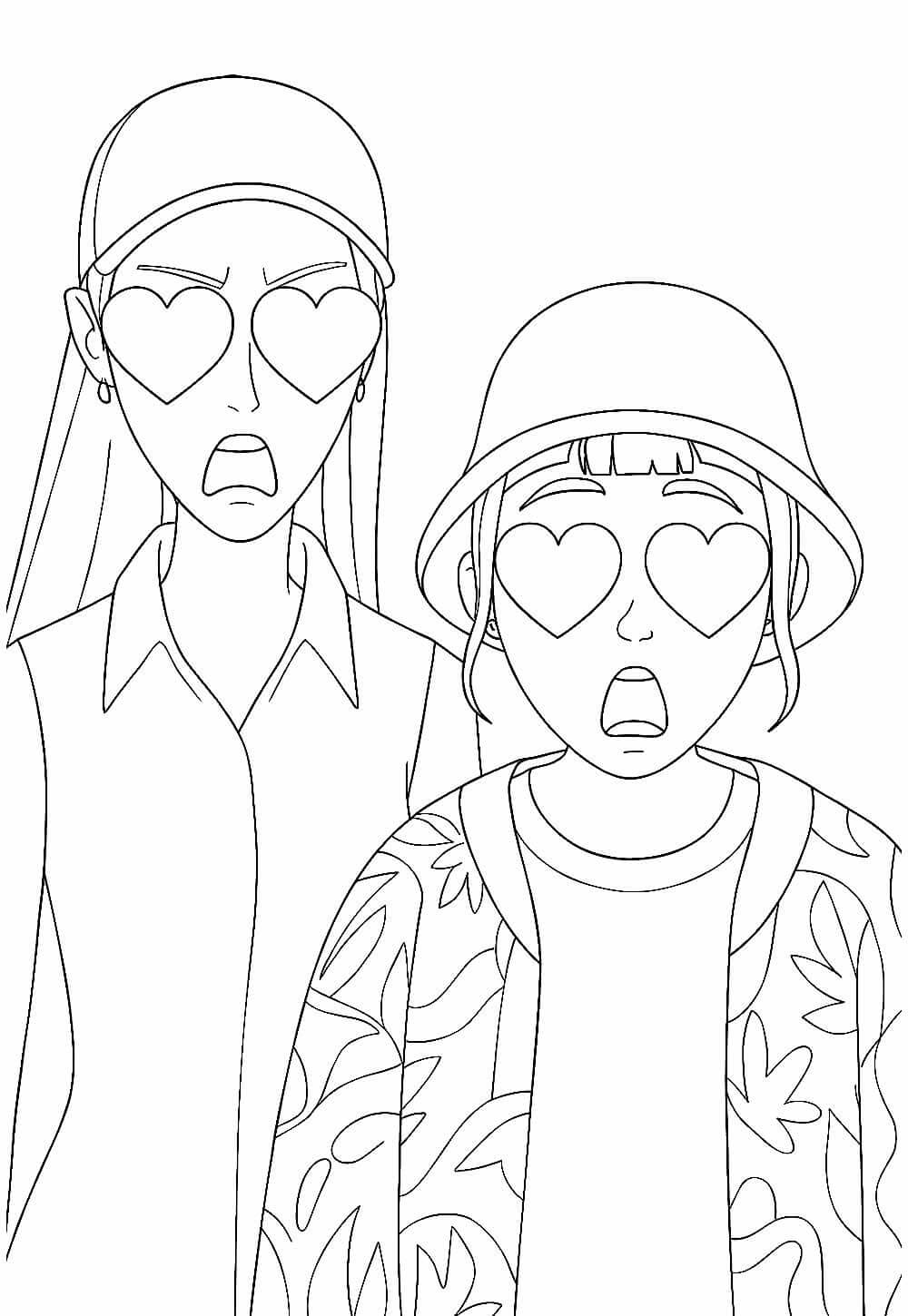 Desenho de Guerreiras do K-Pop para imprimir