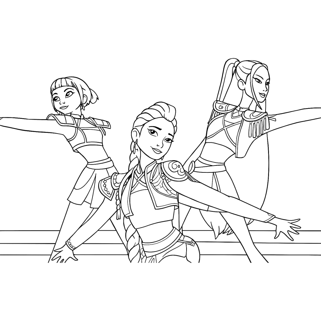 Desenho de Guerreiras do K-Pop para imprimir