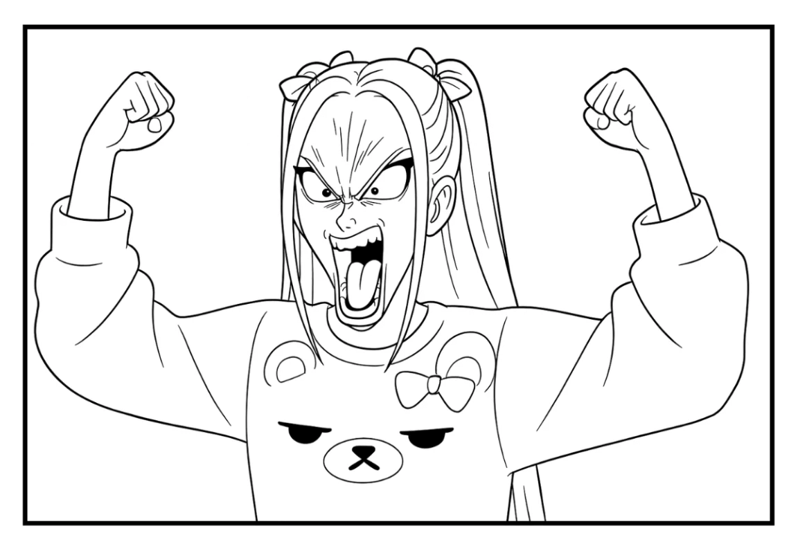 Desenho de Guerreiras do K-Pop para imprimir