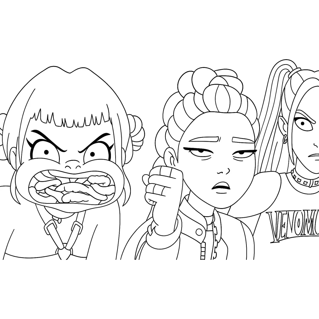 Desenho de Guerreiras do K-Pop para imprimir
