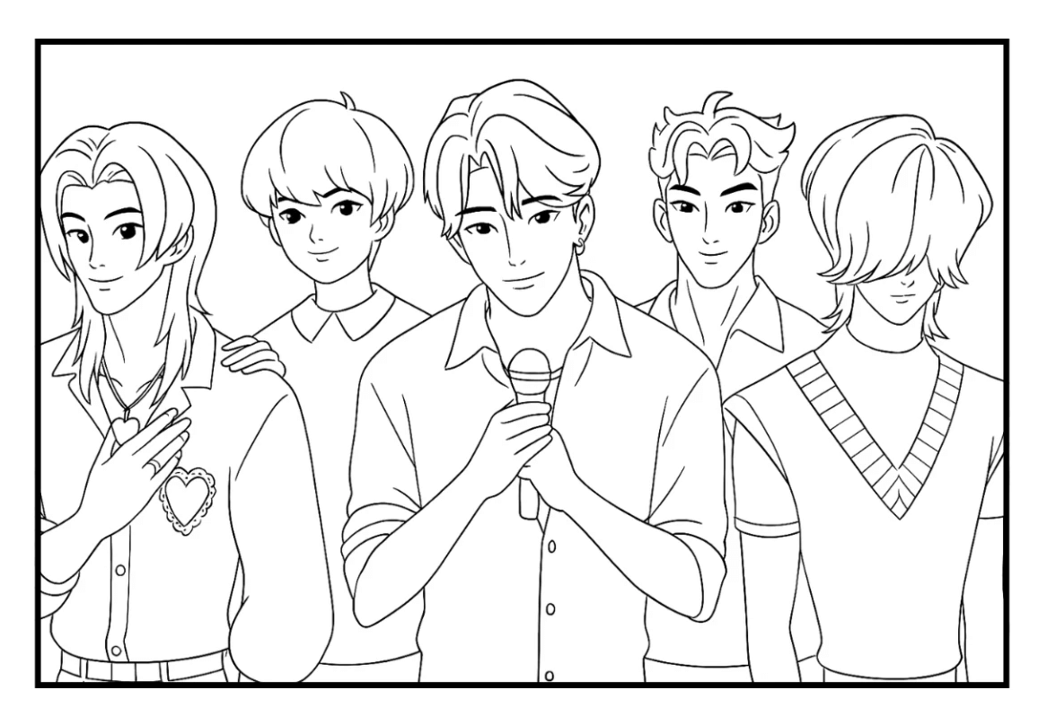 Desenho de Guerreiras do K-Pop para imprimir