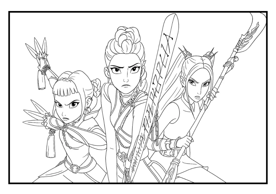Desenho de Guerreiras do K-Pop para imprimir