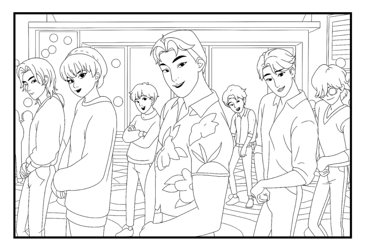 Desenho de Guerreiras do K-Pop para imprimir