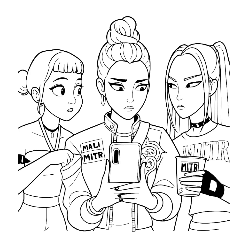 Desenho de Guerreiras do K-Pop para imprimir
