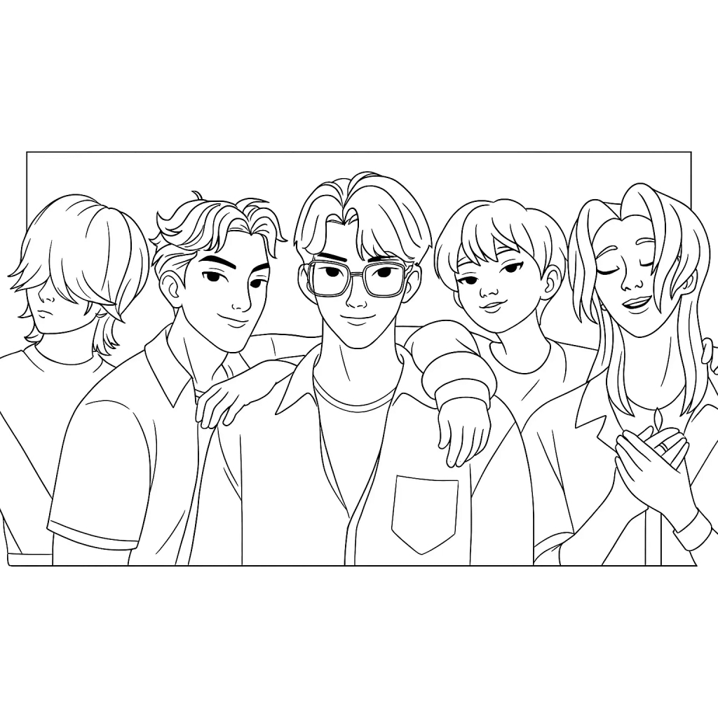 Desenho de Guerreiras do K-Pop para imprimir
