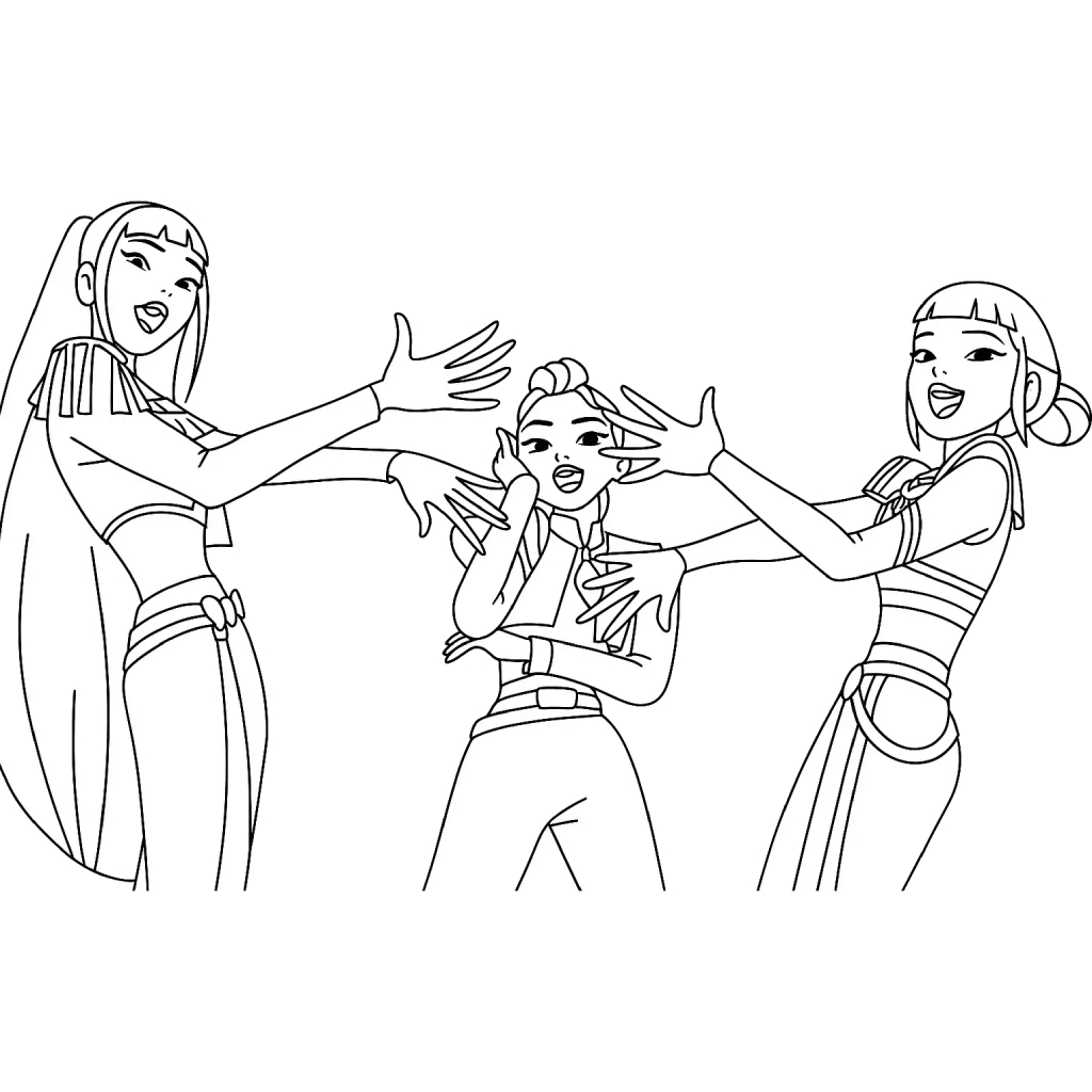 Desenho de Guerreiras do K-Pop para imprimir