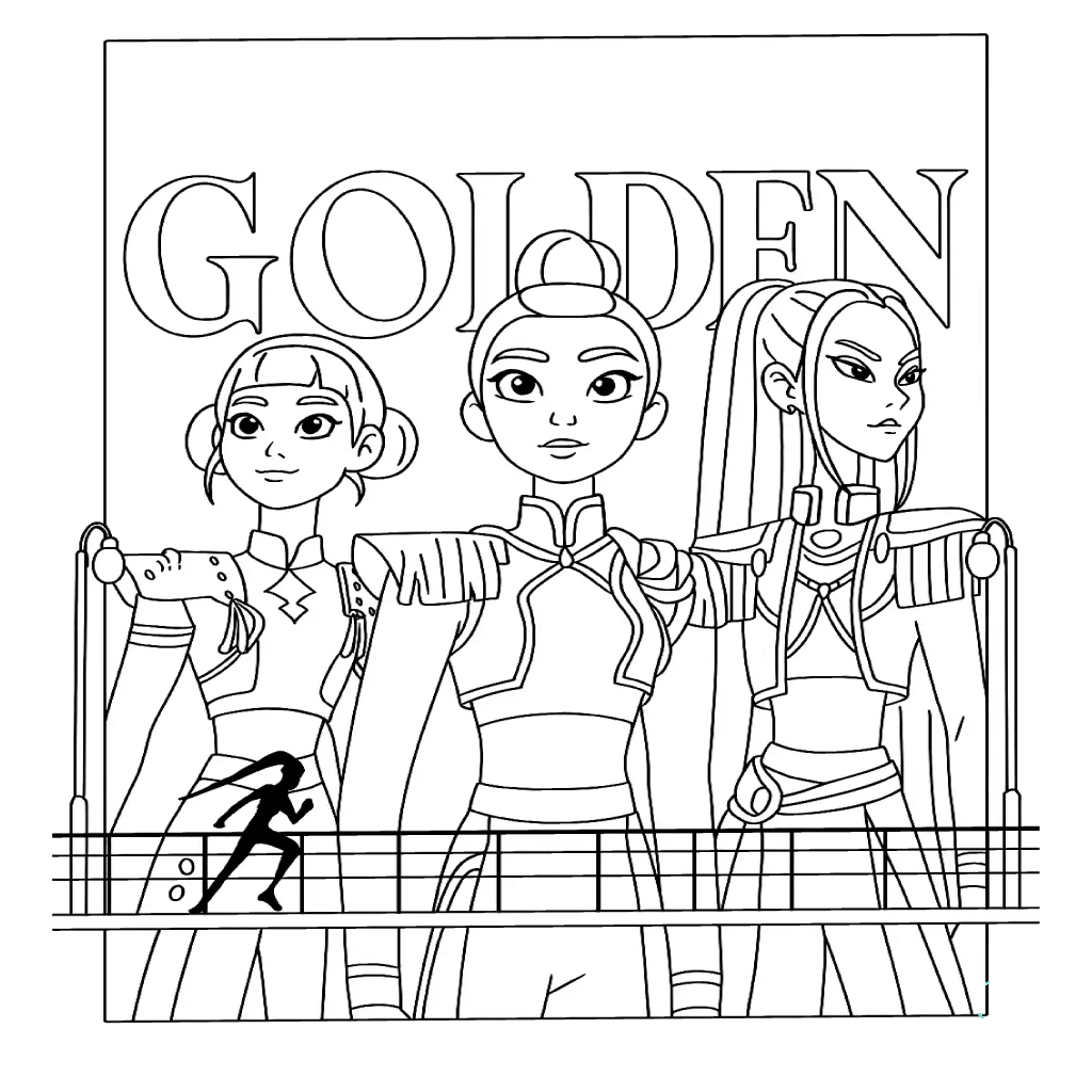 Desenho de Guerreiras do K-Pop para imprimir
