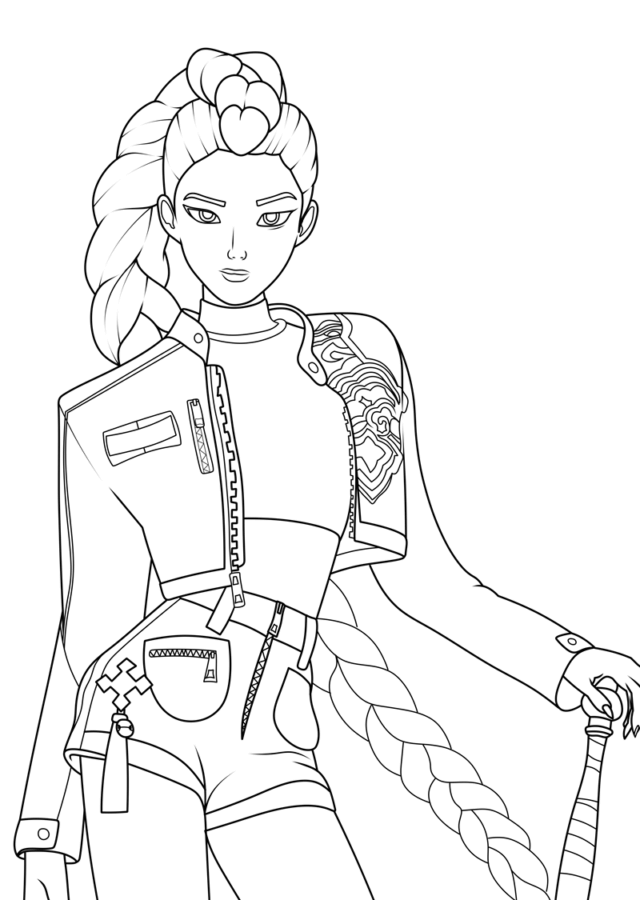 Desenho de Guerreiras do K-Pop para imprimir