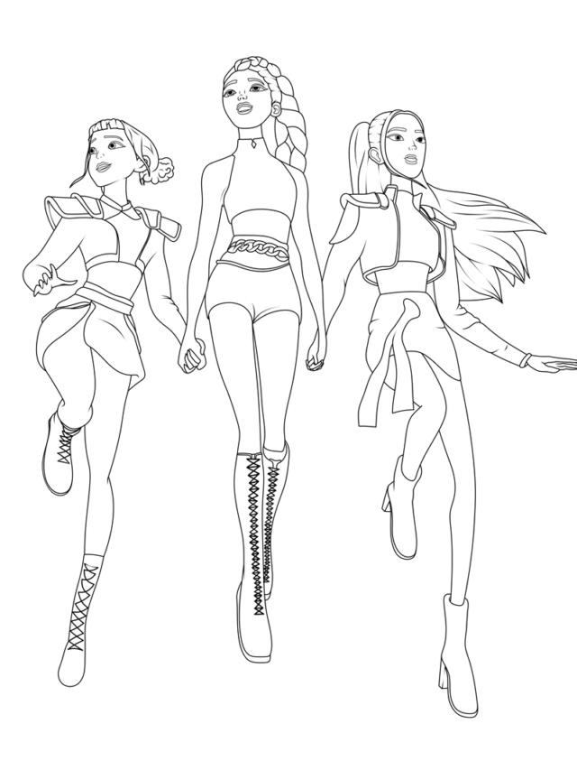 Desenho de Guerreiras do K-Pop para imprimir
