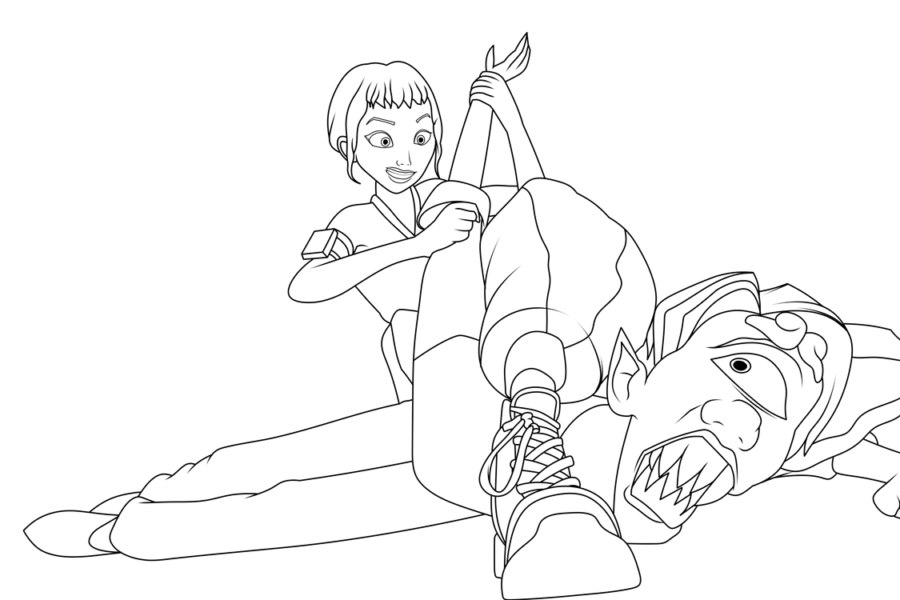 Desenho de Guerreiras do K-Pop para imprimir