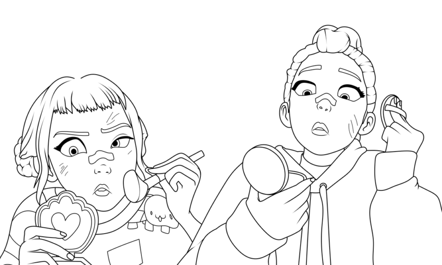 Desenho de Guerreiras do K-Pop para imprimir