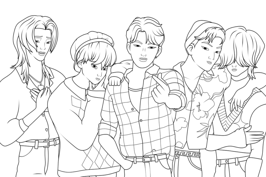 Guerreiras do K-Pop para Colorir e Imprimir