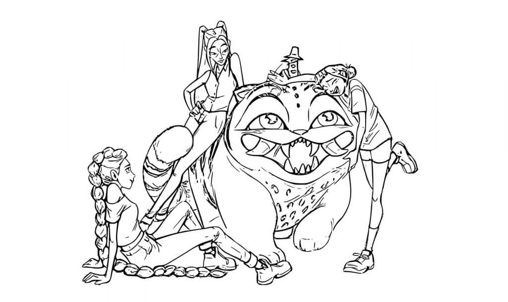 Desenho de Guerreiras do K-Pop para imprimir
