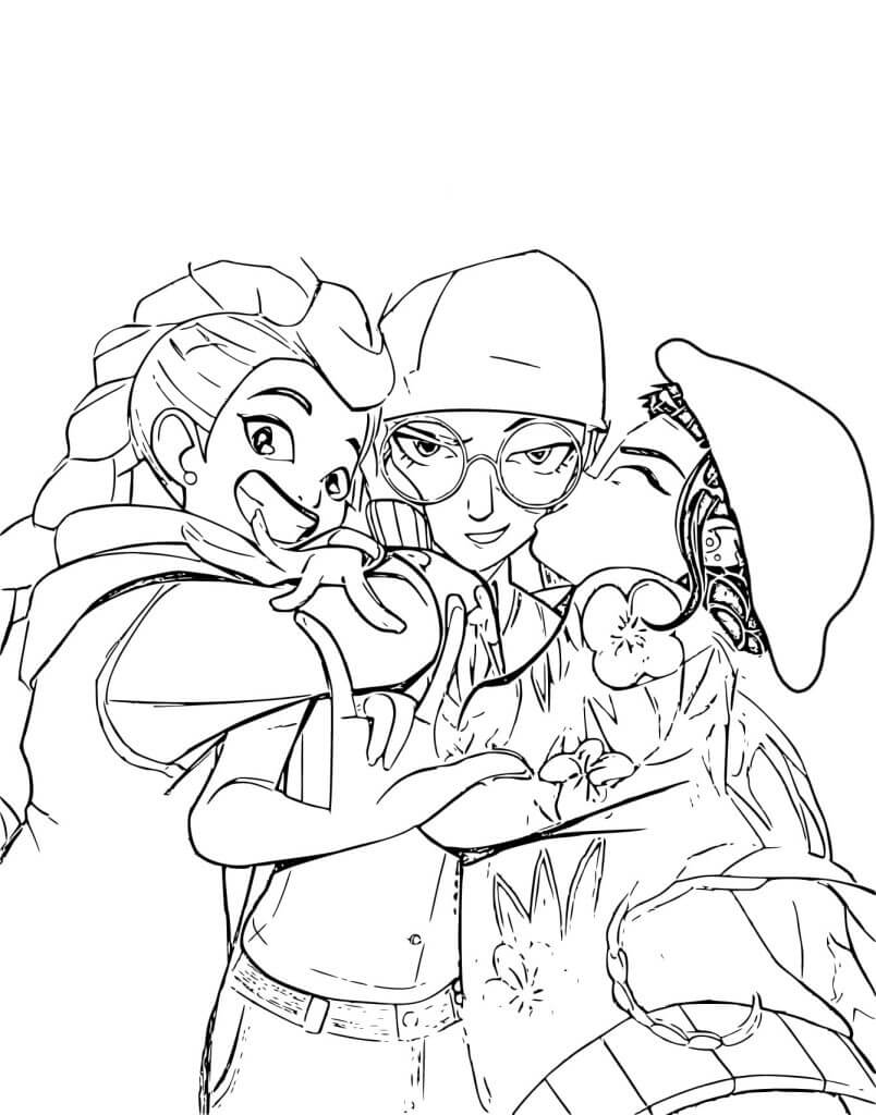 Desenho de Guerreiras do K-Pop para imprimir