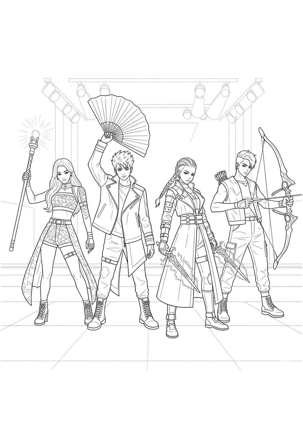 Guerreiras do K-Pop para Colorir e Imprimir