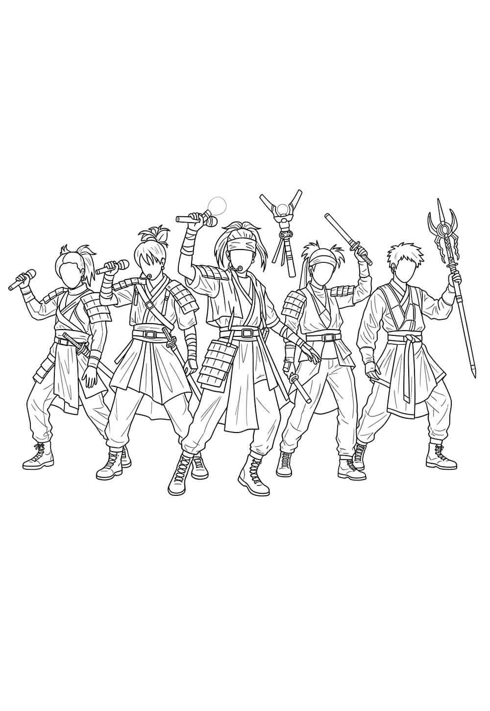 Imprimir Guerreiras do K-Pop para Colorir