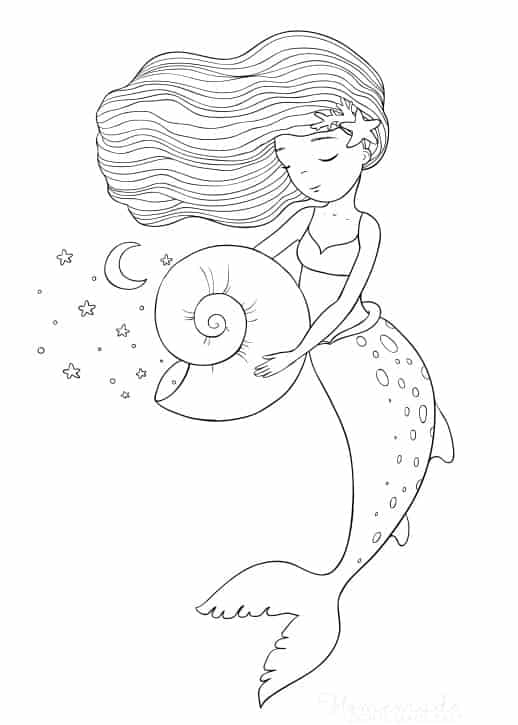Desenho de Iara (Mãe d’água) para imprimir