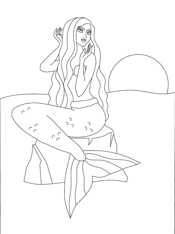Desenho de Iara (Mãe d’água) para imprimir