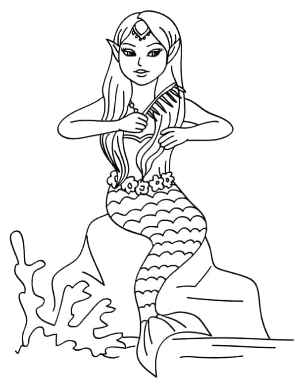 Desenho de Iara (Mãe d’água) para imprimir