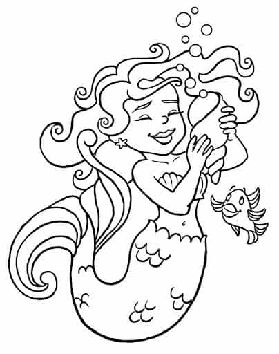 Desenho de Iara (Mãe d’água) para imprimir