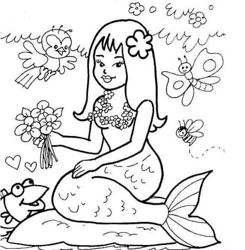 Desenho de Iara (Mãe d’água) para imprimir