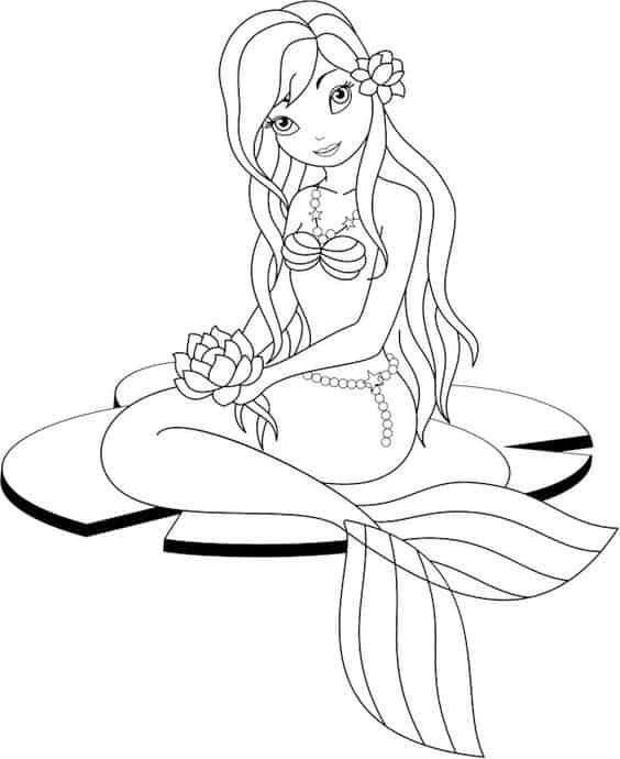 Desenho de Iara (Mãe d’água) para imprimir