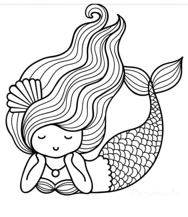 Desenho de Iara (Mãe d’água) para imprimir
