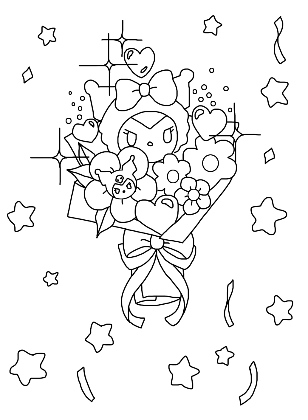 Desenho de Kuromi para imprimir