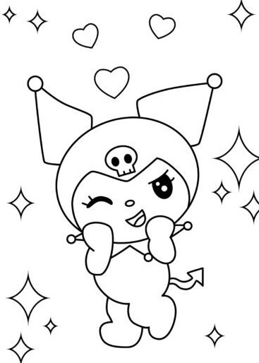 Desenho de Kuromi para imprimir