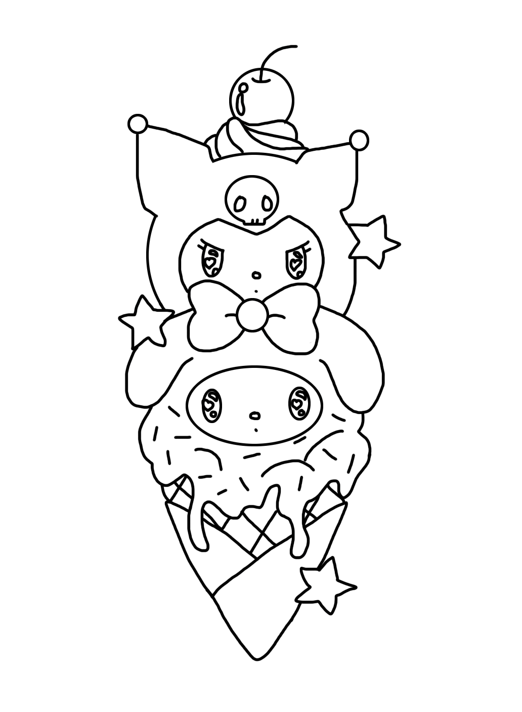 Desenho de Kuromi para imprimir