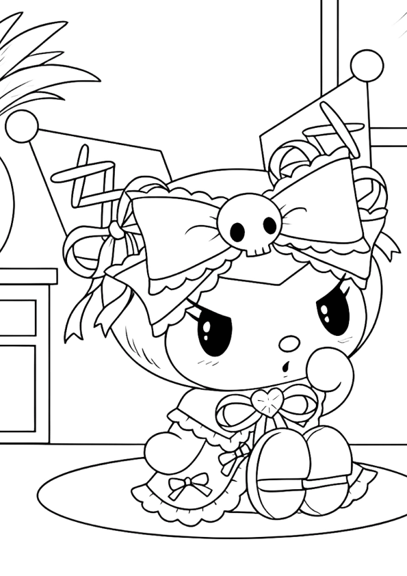 Desenho de Kuromi para imprimir