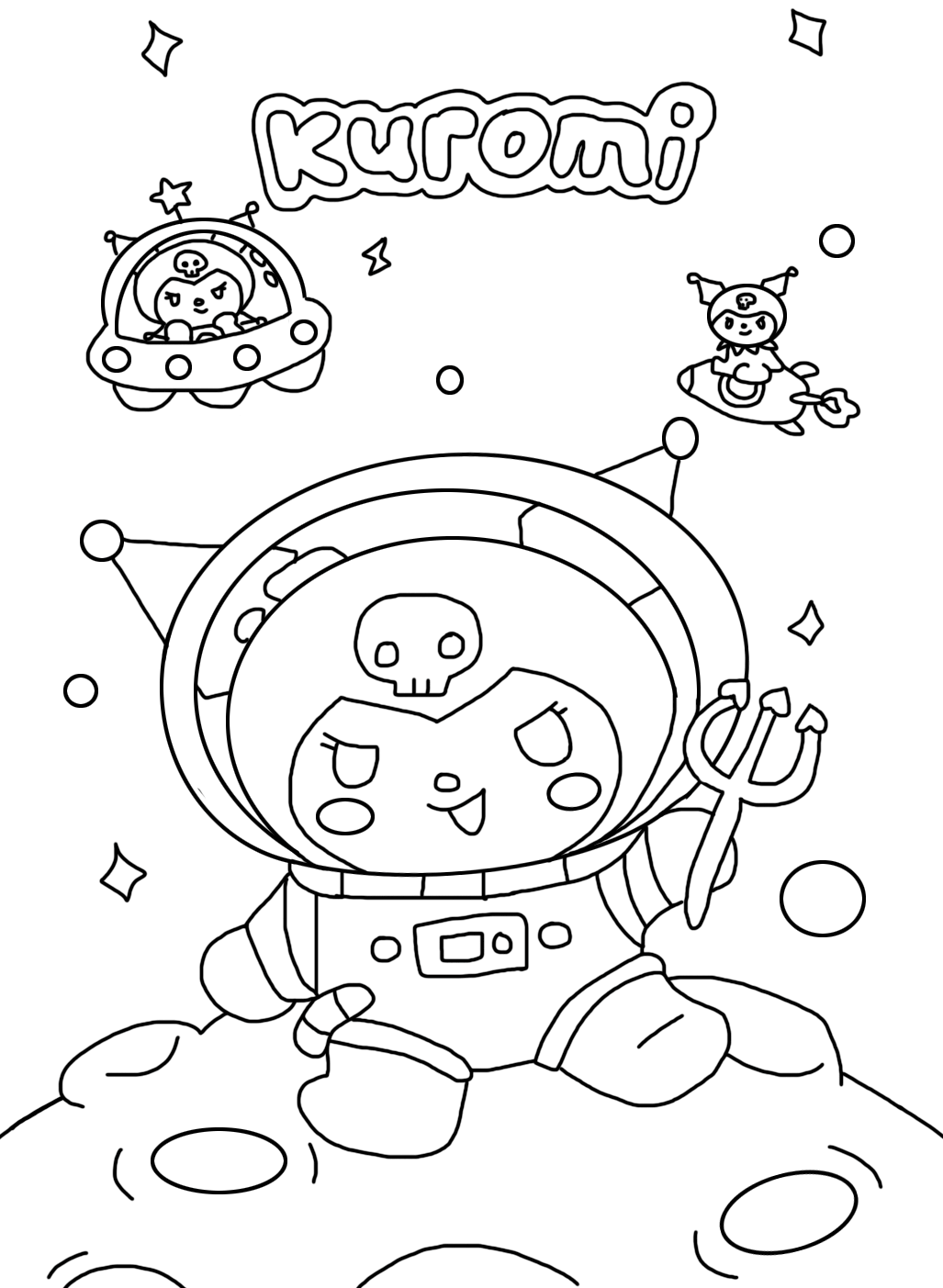 Desenho de Kuromi para imprimir