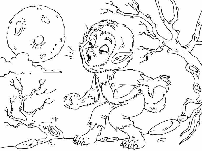 Desenho de Lobisomem para imprimir