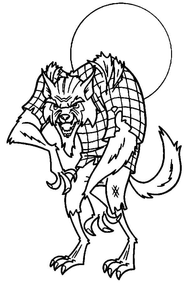 Desenho de Lobisomem para imprimir