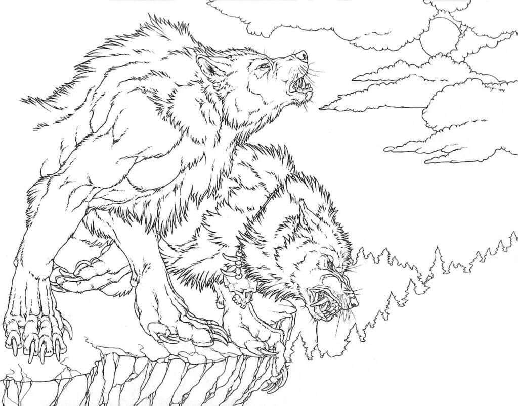 Desenho de Lobisomem para imprimir