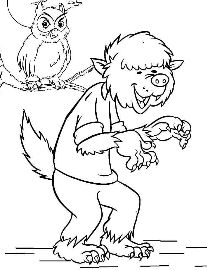 Desenho de Lobisomem para imprimir