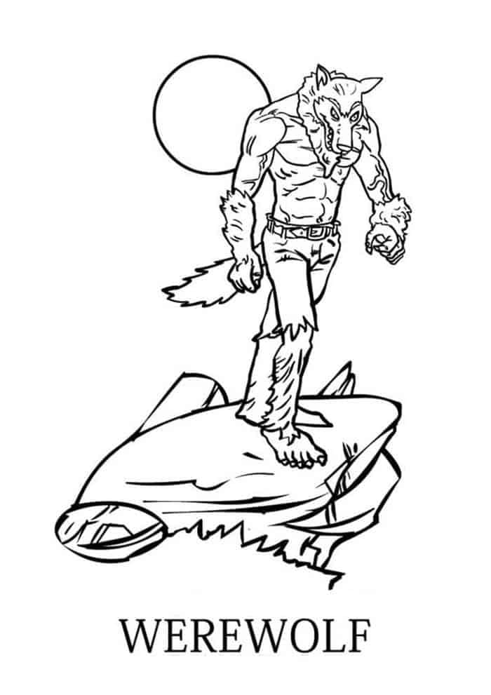Desenho de Lobisomem para imprimir
