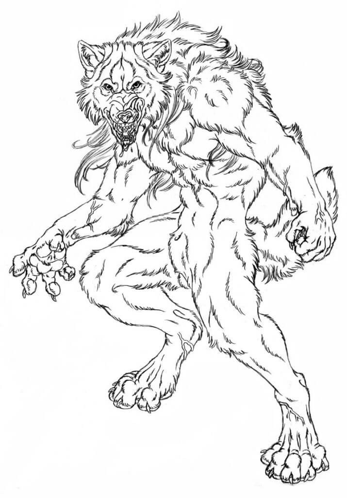 Desenho de Lobisomem para imprimir